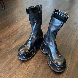 Charles & Keith Cherry Platform Boots